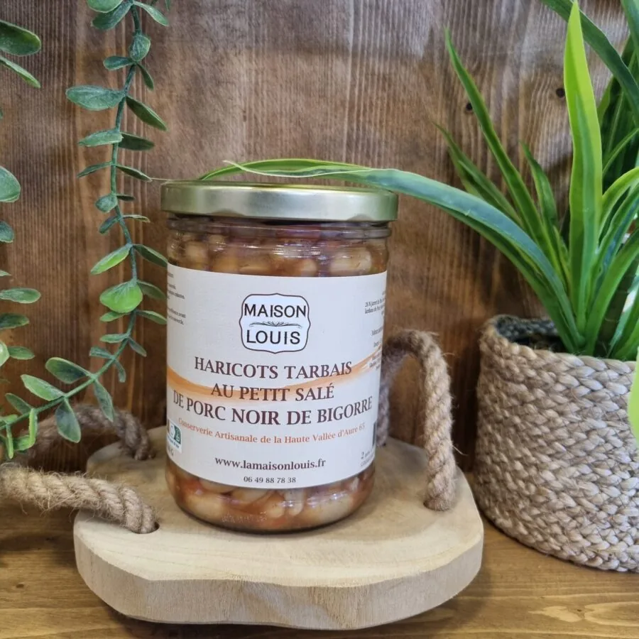 Haricots tarbais au petit salé de Porc Noir de Bigorre  - Conserve de 760G