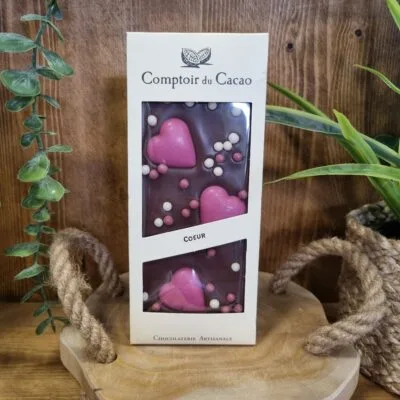 Tablette lait cœur rose