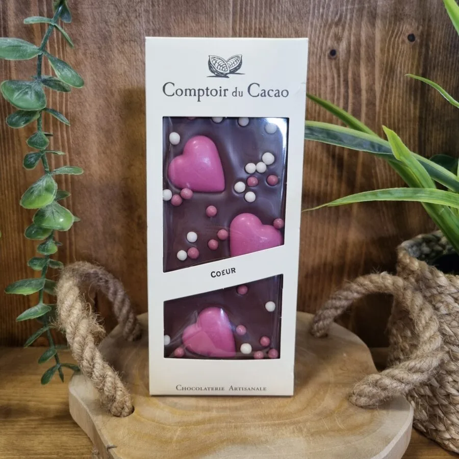 Tablette lait cœur rose